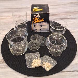 1970s Pyrex / Corning Set Of Glass Un-Candles, Retro Candles, Vintage Pyrex,